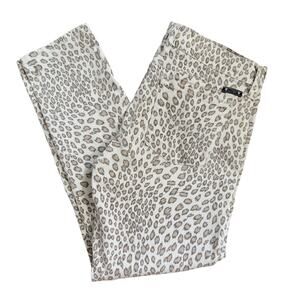 Womens LUCKY BRAND Sz 6/28 Charlie Capri Animal Print Jeans Skinny Cropped Beige